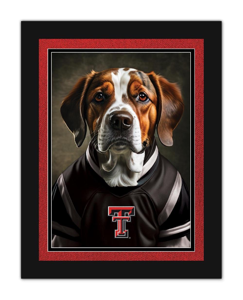 fan creations Texas Tech Dog in Team Jersey 12x16