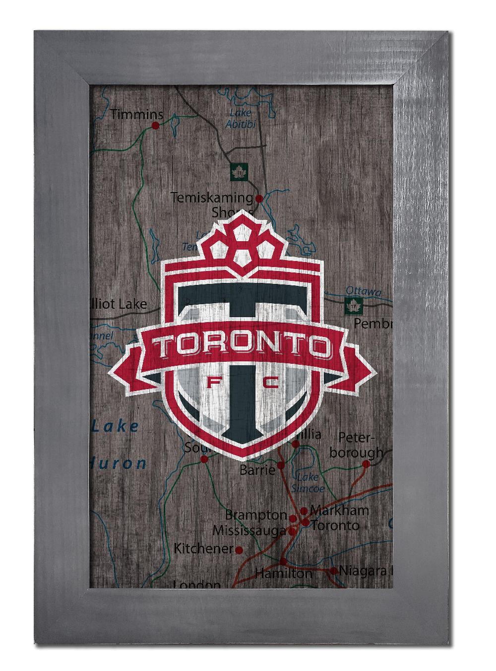 fan creations Toronto FC City Map 11x19 Framed