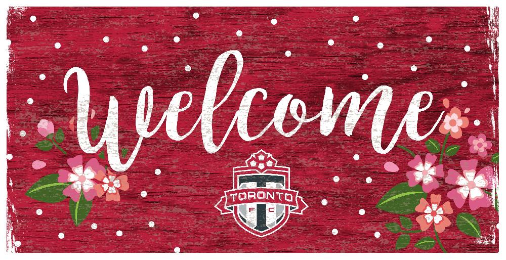 fan creations Toronto FC Welcome Floral 6x12 Sign