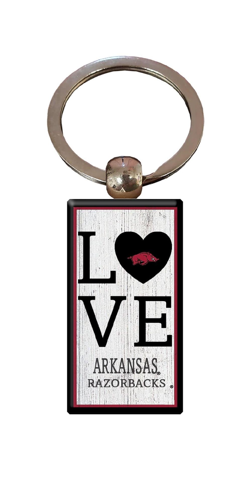 fan creations University of Arkansas Love Keychain