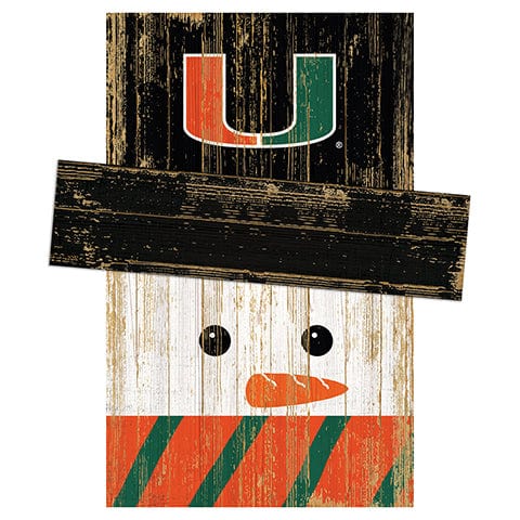 Fan Creations University Of Miami Snowman Head