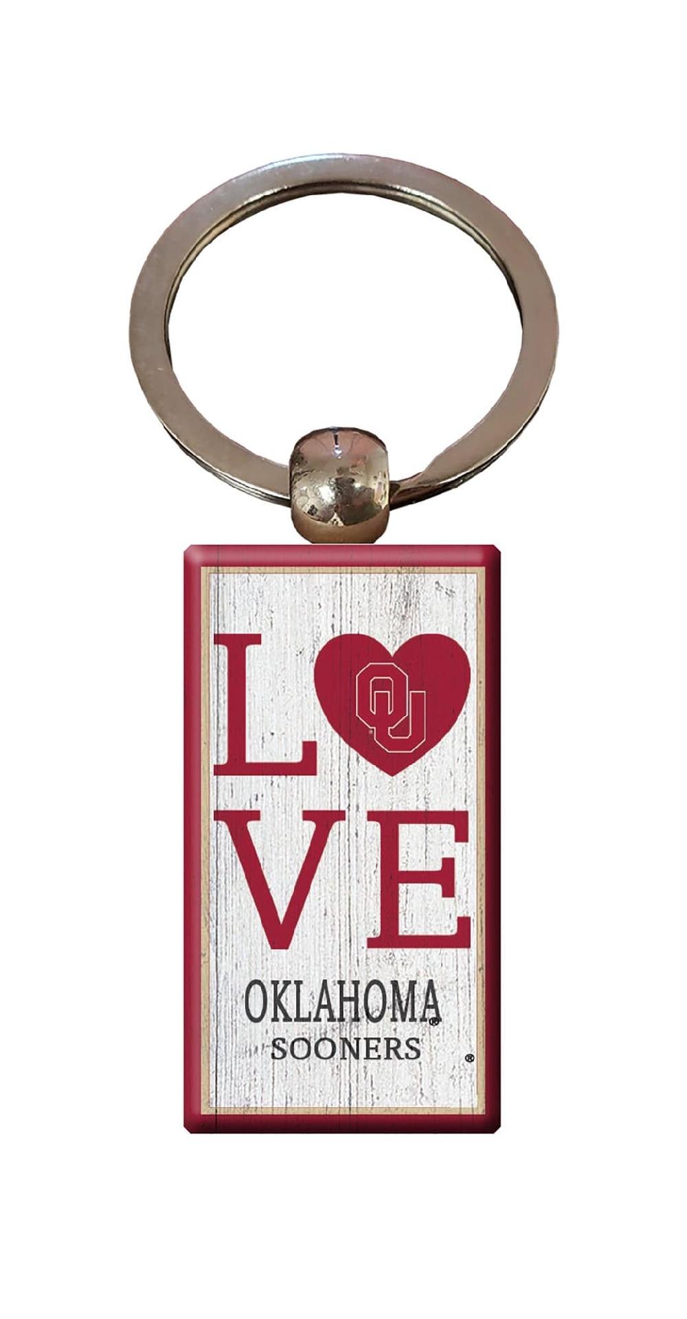 fan creations University of Oklahoma Love Keychain