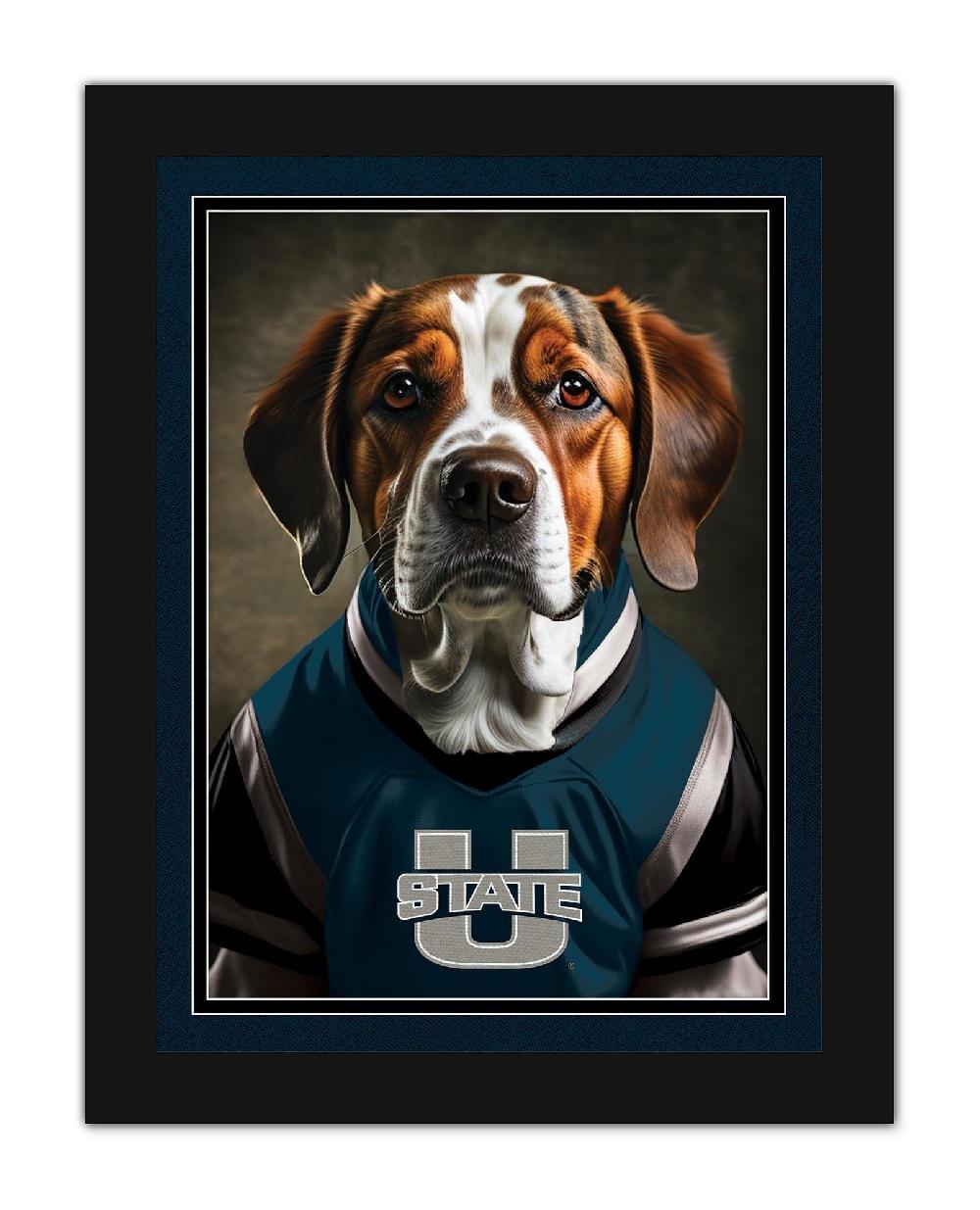 fan creations Utah State Dog in Team Jersey 12x16