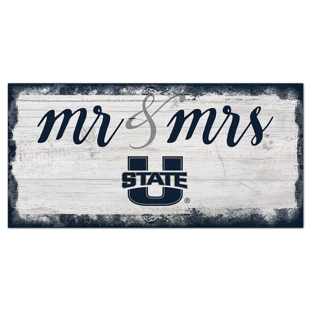 fan creations Utah State Script Mr & Mrs 6x12 Sign