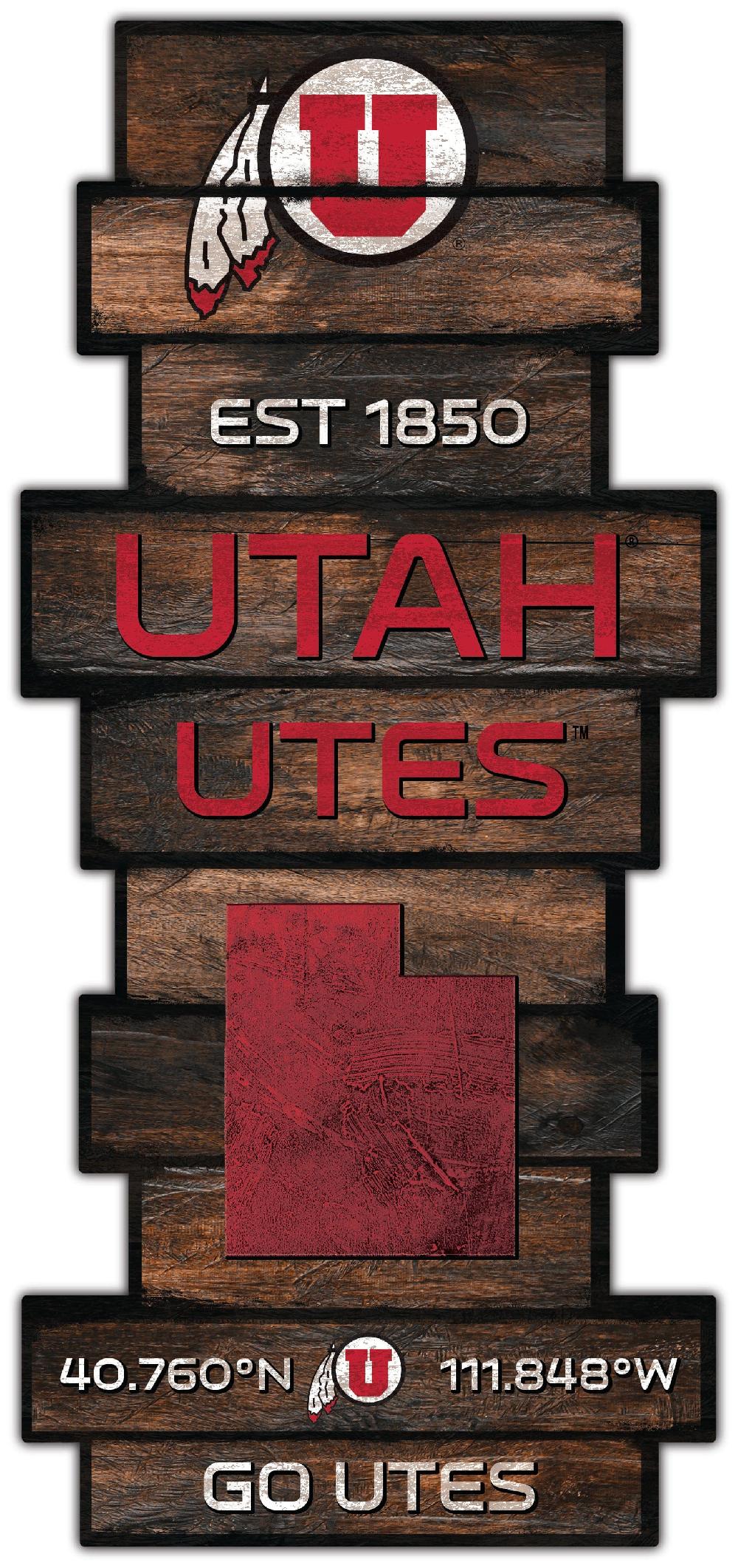 fan creations Utah Wood Celebration Stack 24" Sign