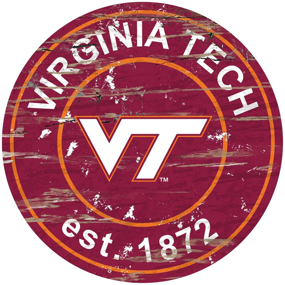 fan creations Virginia Tech Distressed 24" Circle