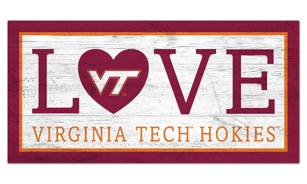 fan creations Virginia Tech Love 6x12 Sign