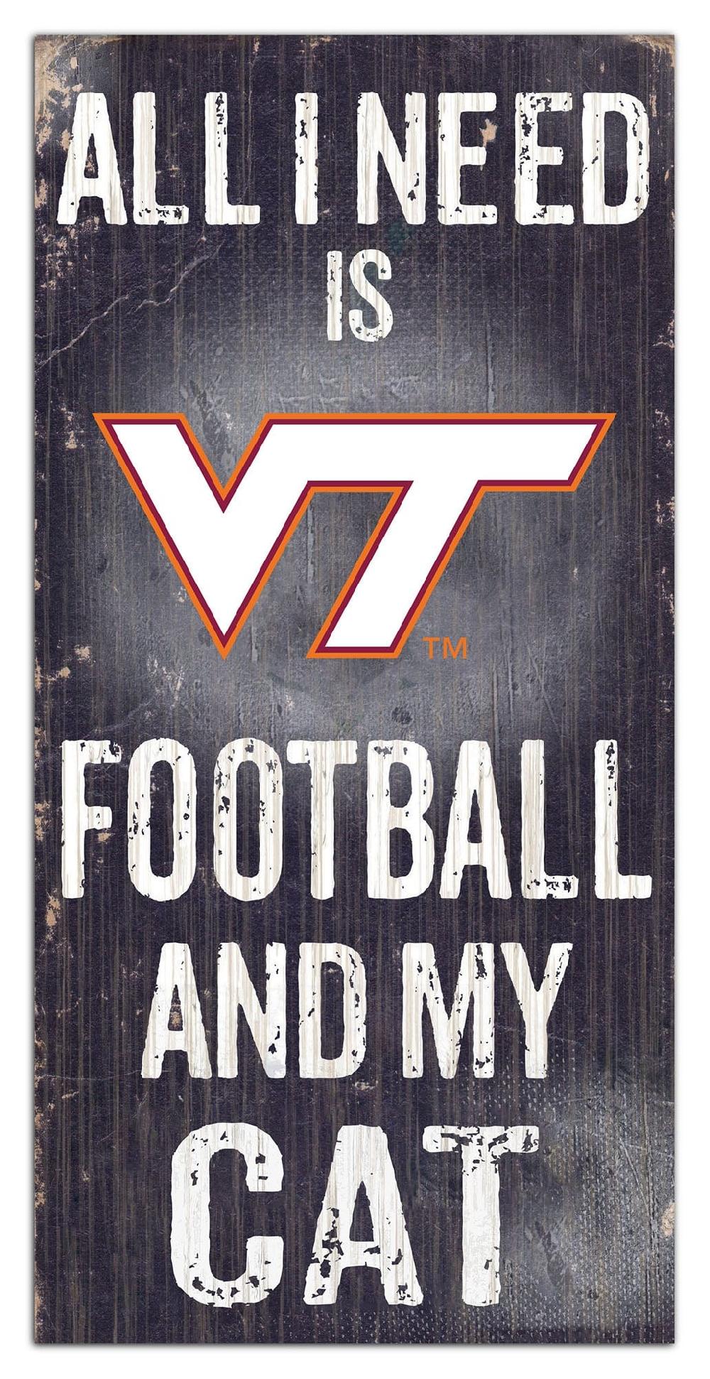 fan creations Virginia Tech My Cat 6x12 Sign