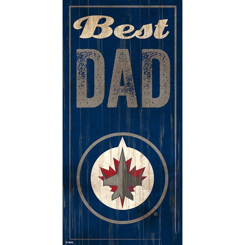 fan creations Winnipeg Jets Best Dad 6x12 Sign