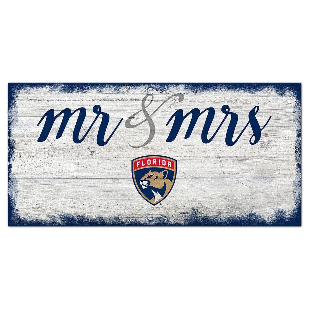 fan creations Florida Panthers Script Mr & Mrs 6x12 Sign