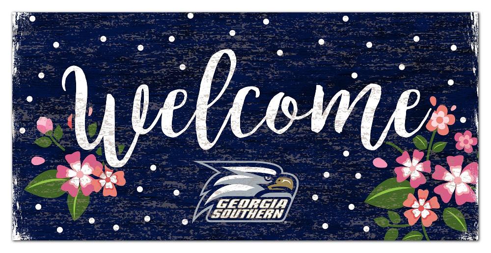 fan creations Georgia Southern Welcome Floral 6x12 Sign