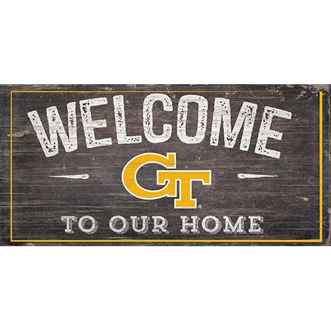 fan creations Georgia Tech Welcome Distressed 6 x 12
