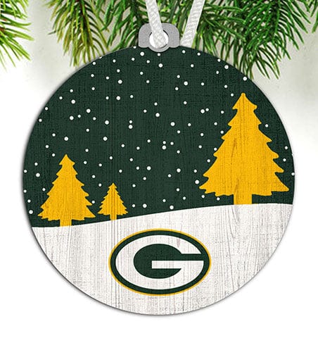 fan creations Green Bay Packers Snow Scene Ornament