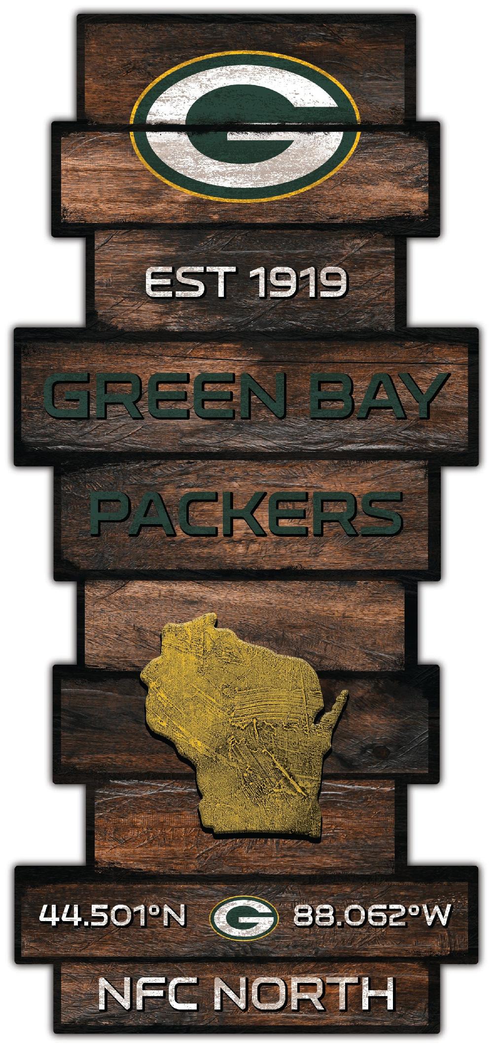 Fan Creations Green Bay Packers Wood Celebration Stack 24" Sign