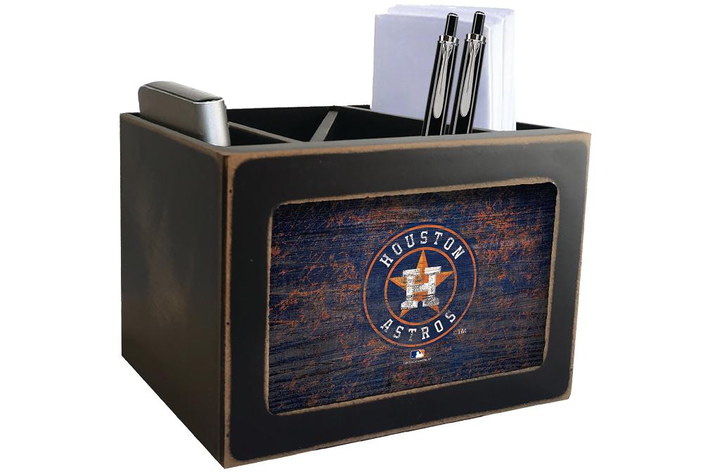fan creations Houston Astros Distressed Desktop Organizer With Team Color