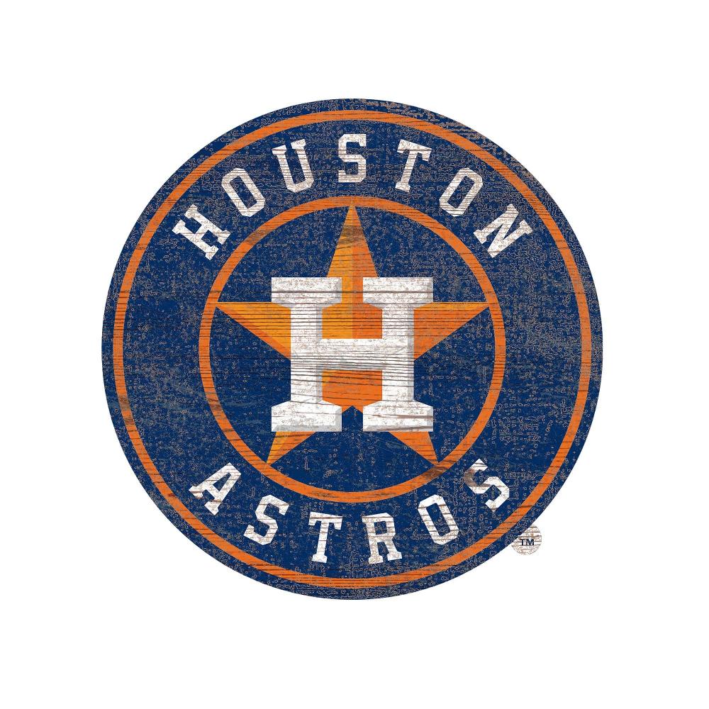 fan creations Houston Astros Distressed Logo Cutout Sign