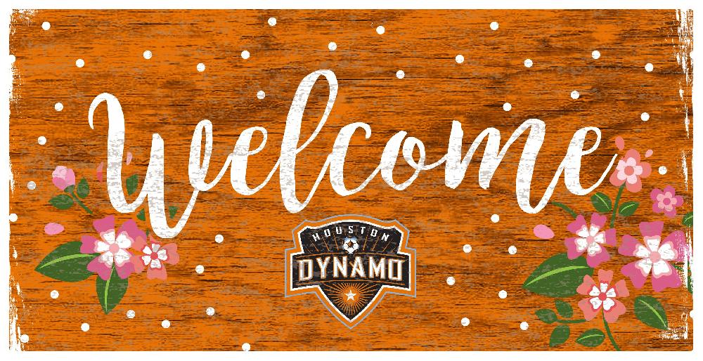 fan creations Houston Dynamo Welcome Floral 6x12 Sign