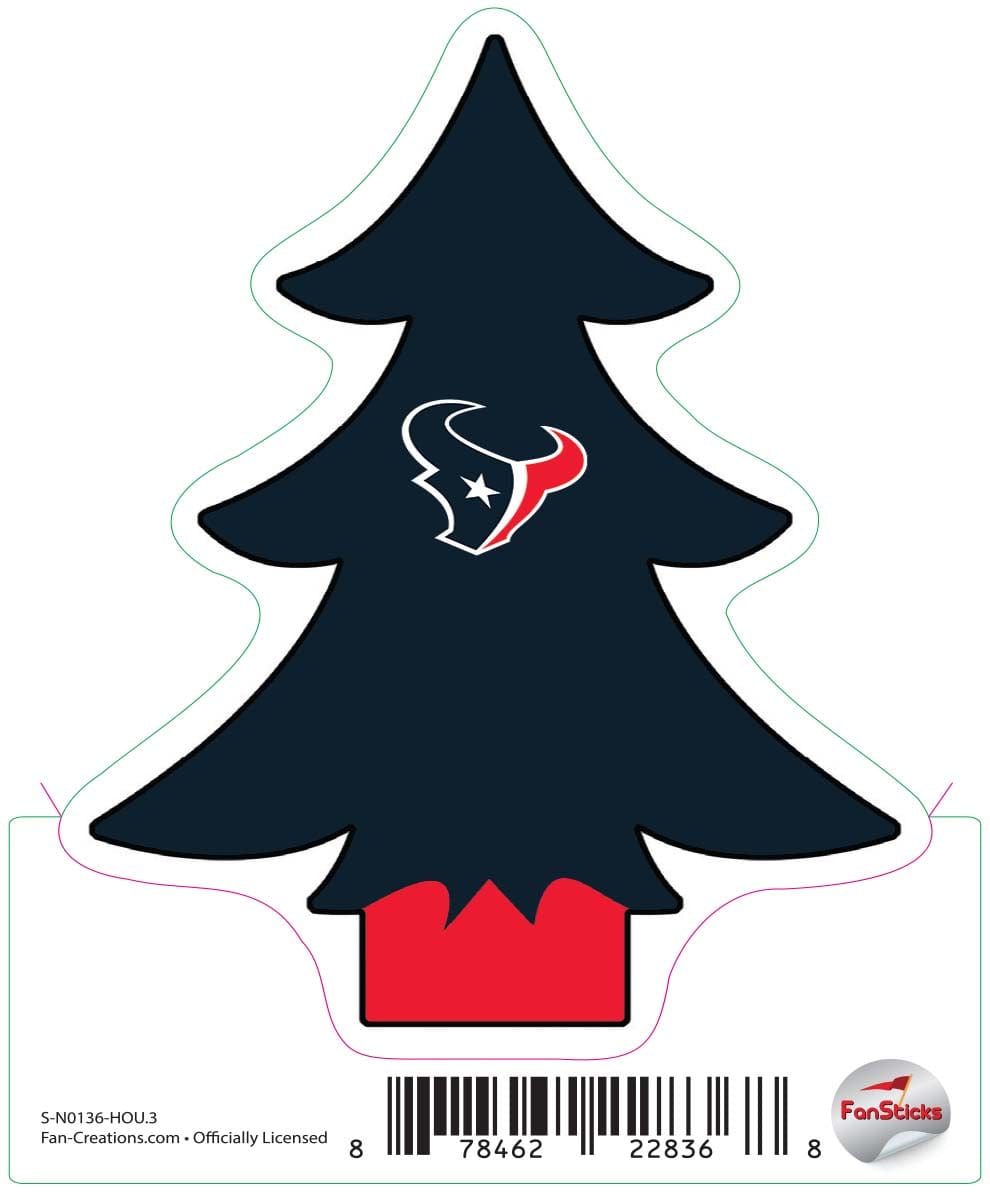 fan creations Houston Texans 3in Decal Christmas Tree
