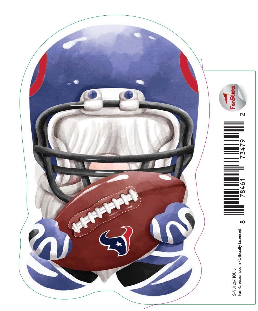 fan creations Houston Texans 3in Decal Gnome with Football