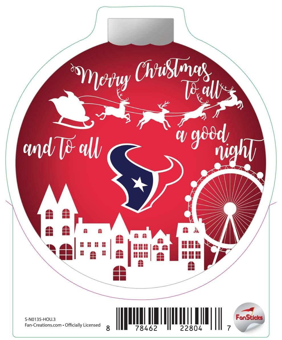 fan creations Houston Texans 3in Decal Town Ornament