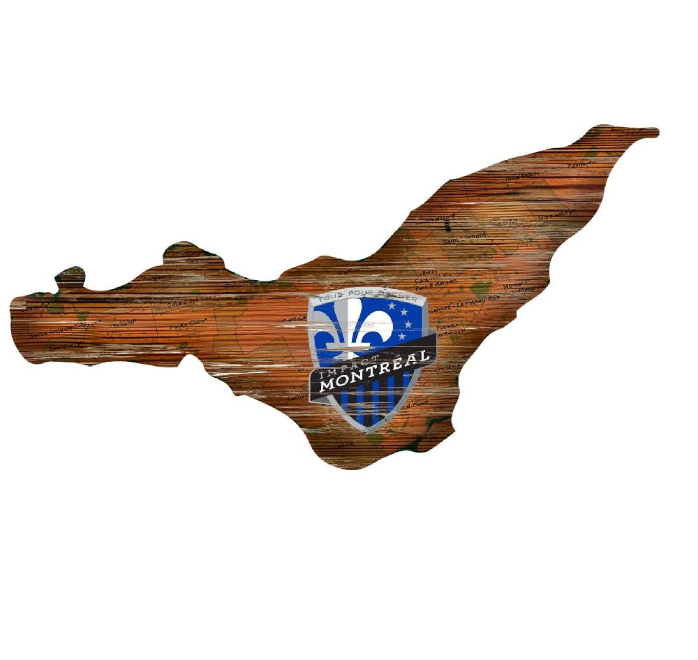 fan creations Impact Montreal Distressed State With Logo Sign