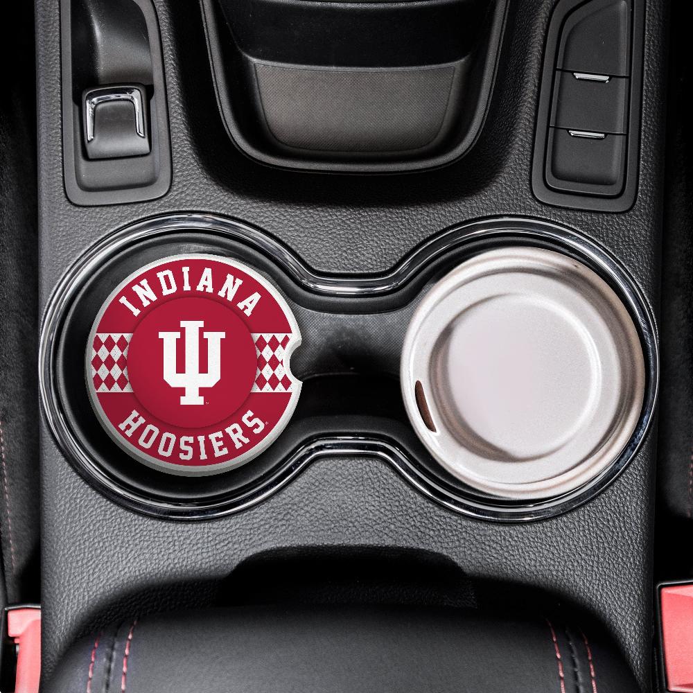 Fan Creations Indiana University Argyle Ceramic Car Coaster - 2 Pack
