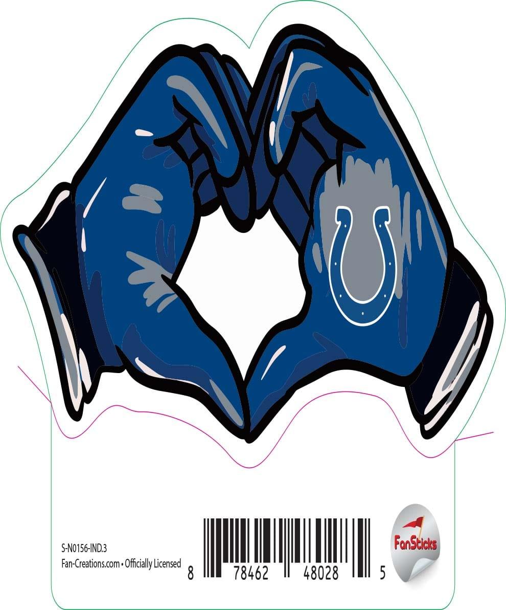 Fan Creations Indianapolis Colts 3in Decal Heart Hands