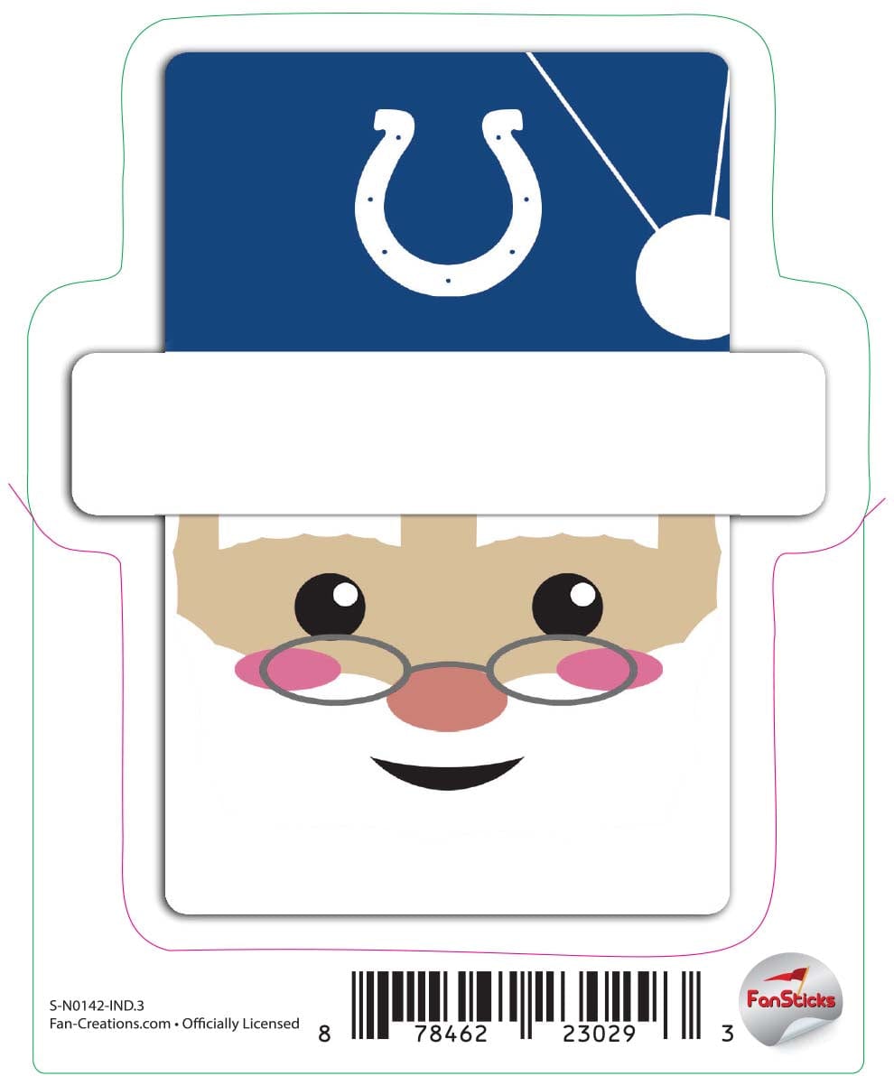 fan creations Indianapolis Colts 3in Decal Santa Holiday Head