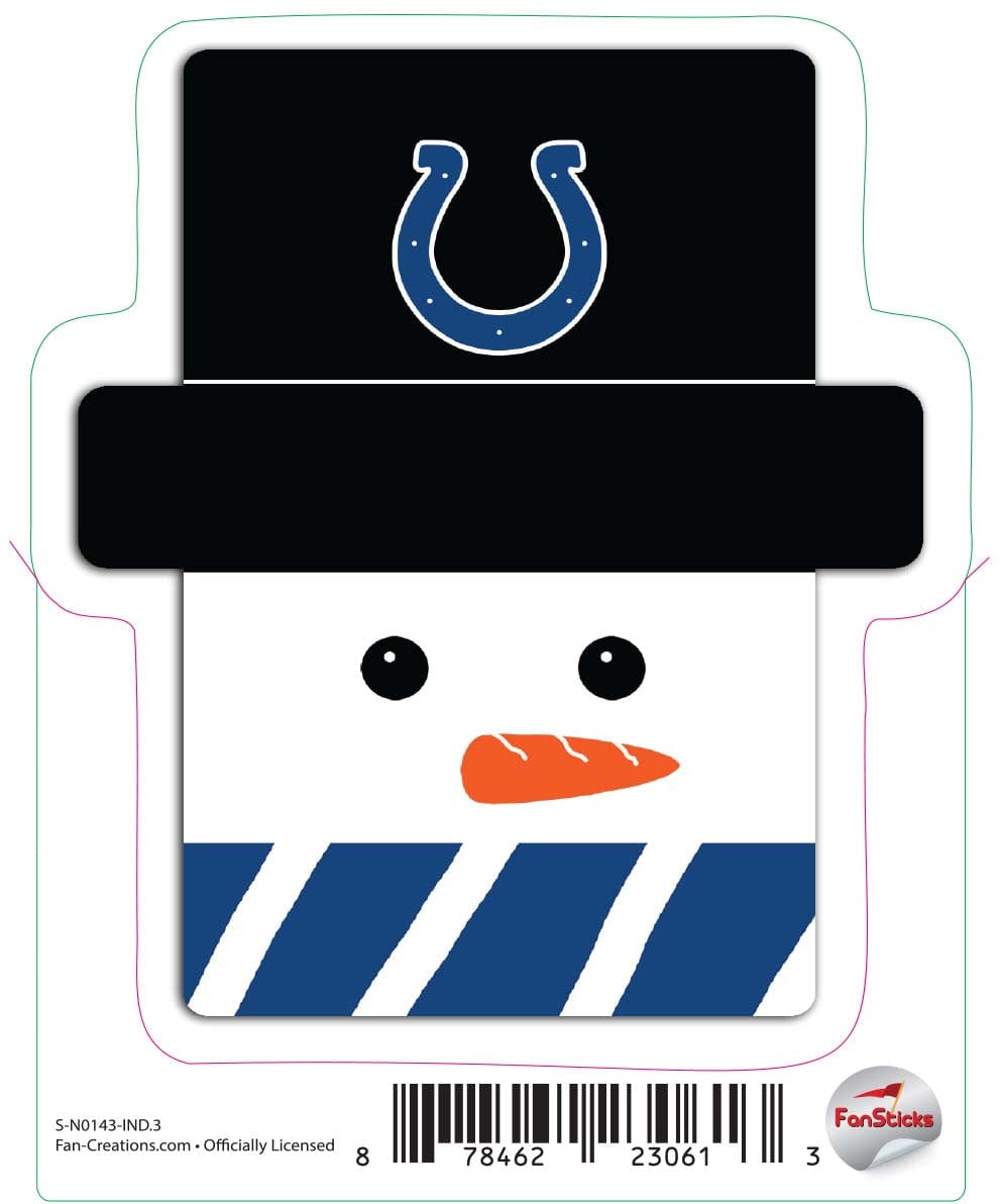 fan creations Indianapolis Colts 3in Decal Snowman Holiday Head
