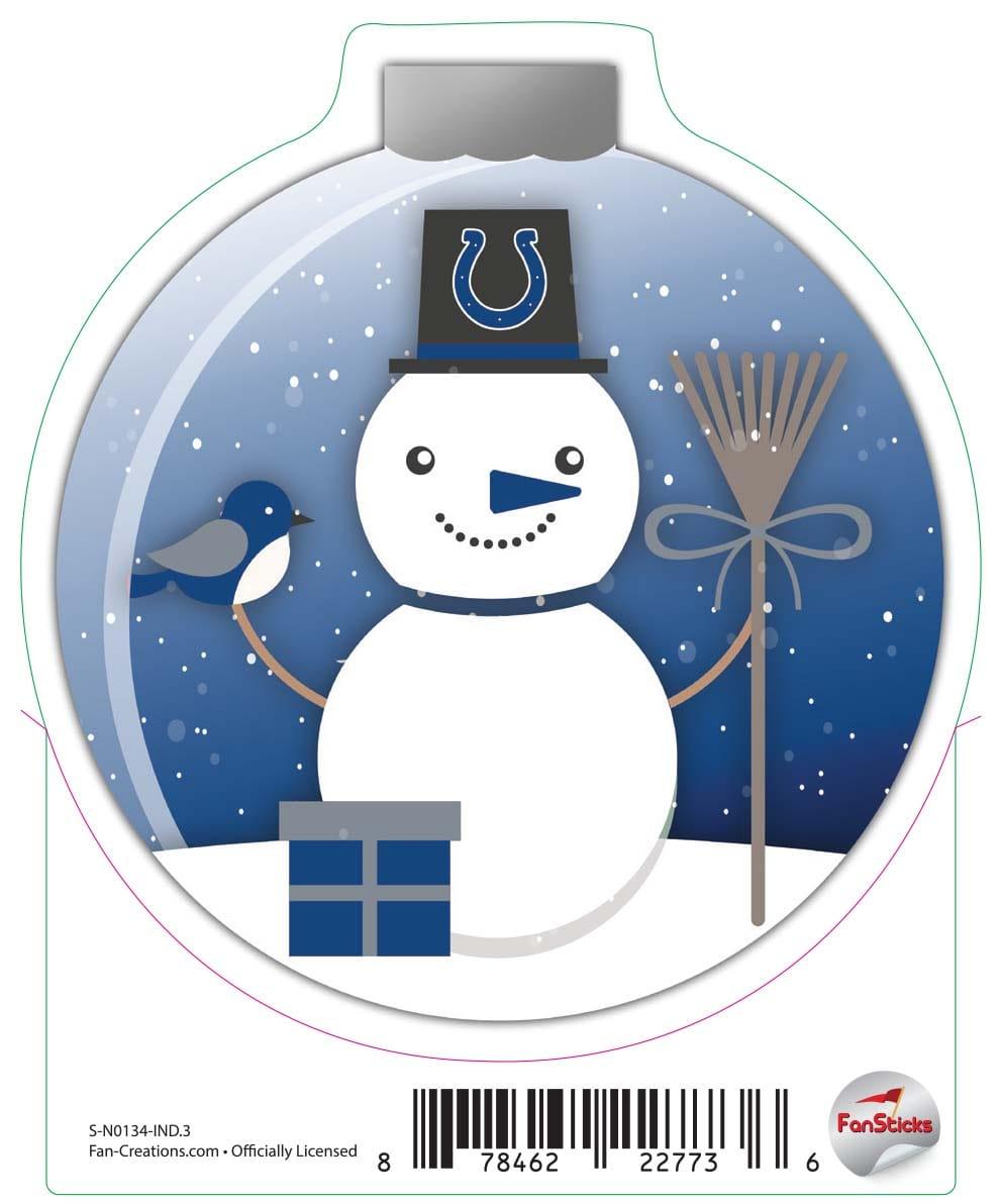 fan creations Indianapolis Colts 3in Decal Snowman Ornament