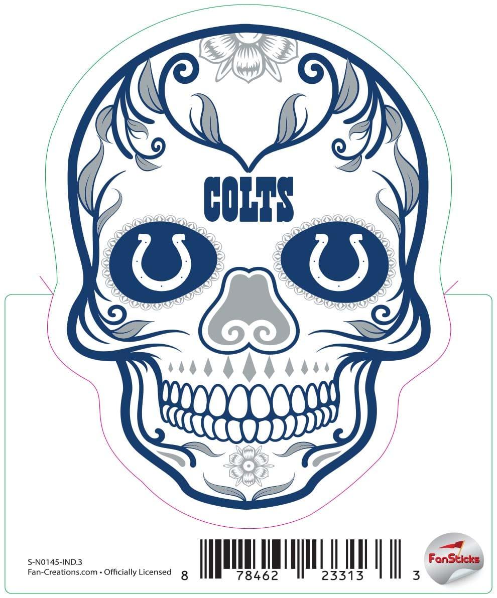 fan creations Indianapolis Colts 3in Decal Sugar Skull