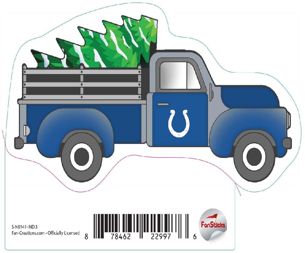 fan creations Indianapolis Colts 3in Decal Truck with Christmas Tree