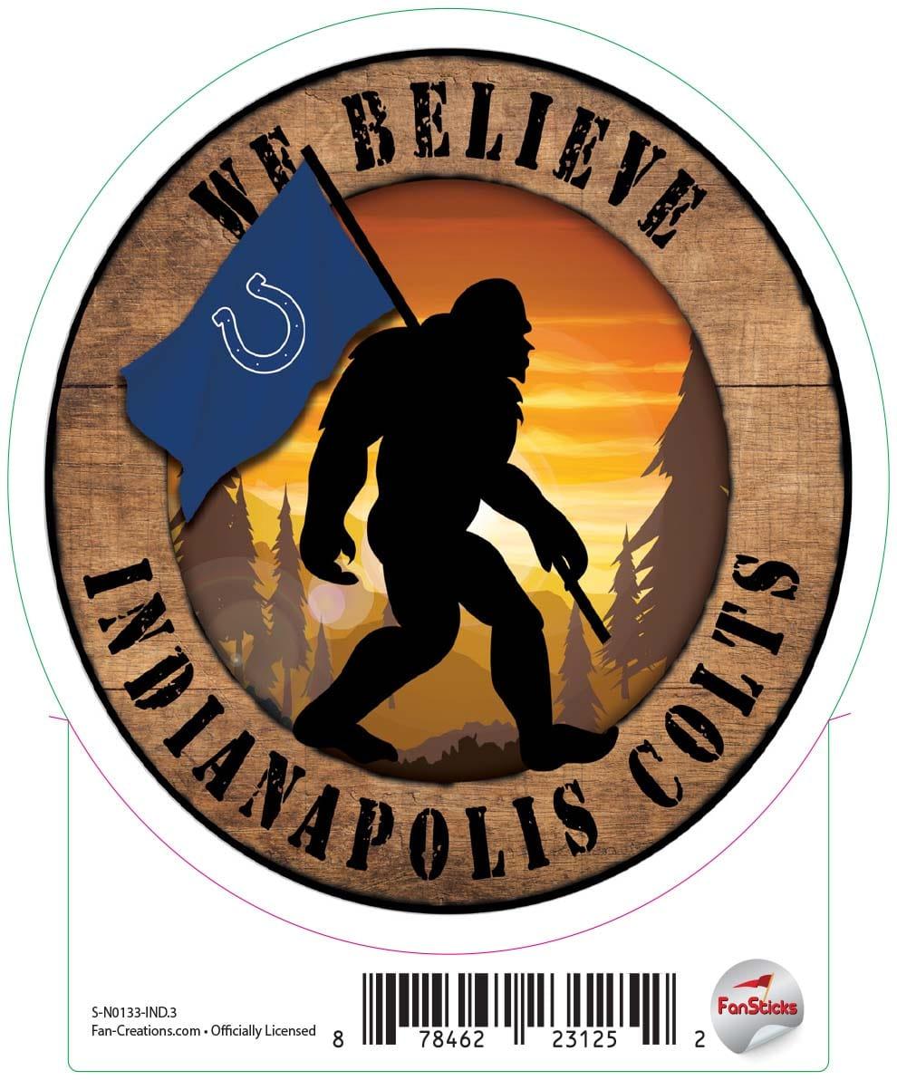fan creations Indianapolis Colts 3in Decal We Believe Bigfoot Circle