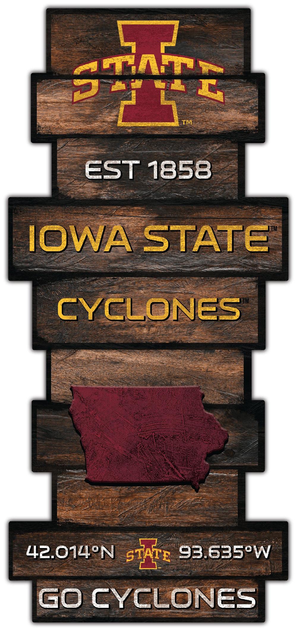 fan creations Iowa State Wood Celebration Stack 24" Sign
