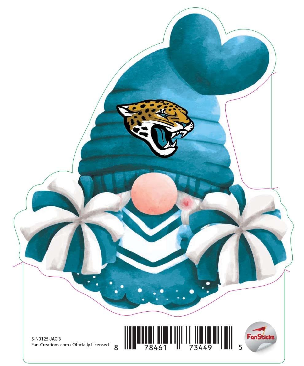 fan creations Jacksonville Jaguars 3in Decal Gnome with Pompoms