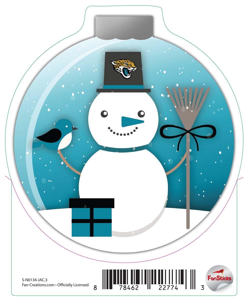 fan creations Jacksonville Jaguars 3in Decal Snowman Ornament