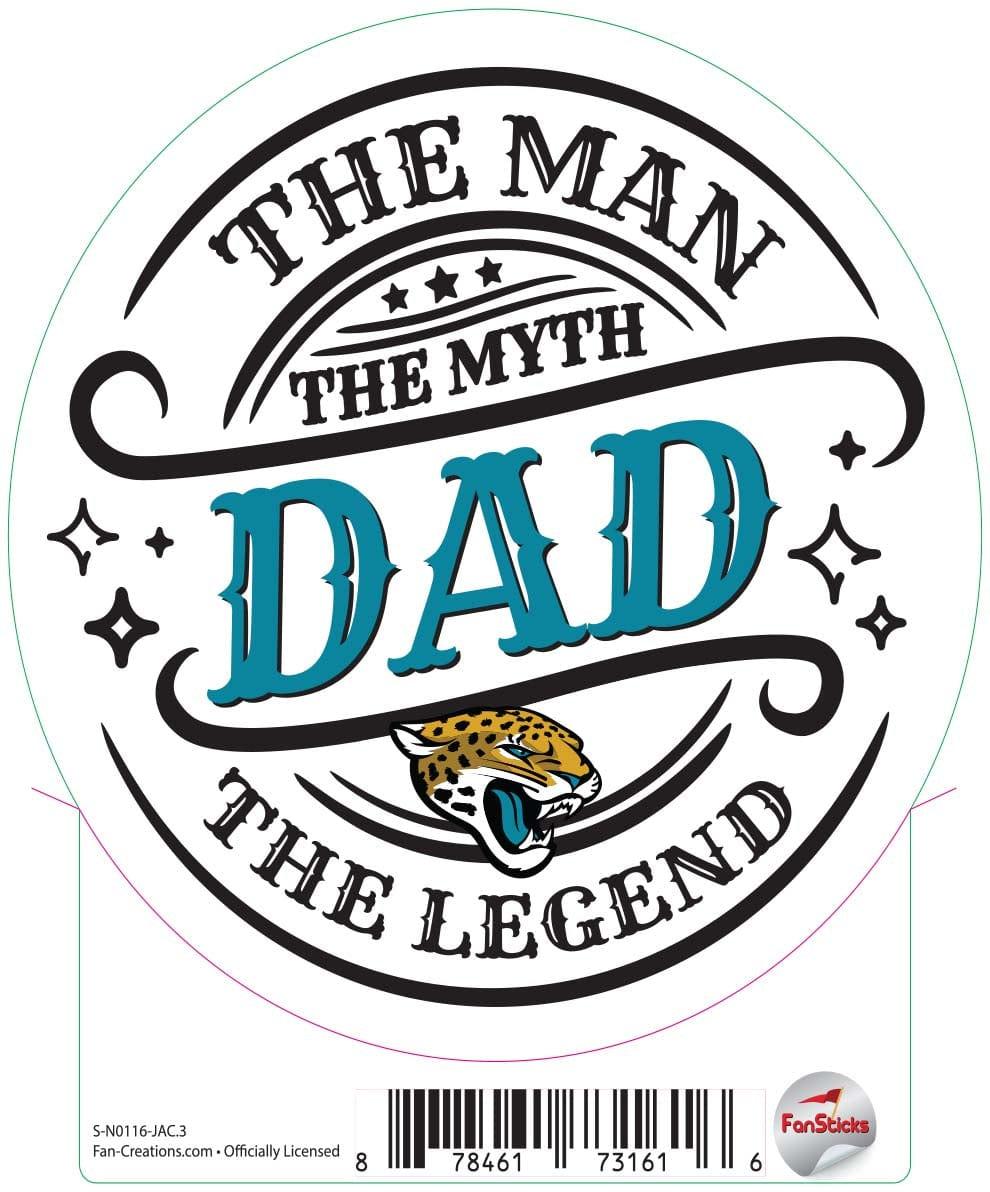 Fan Creations Jacksonville Jaguars 3in Decal The Man The Legend