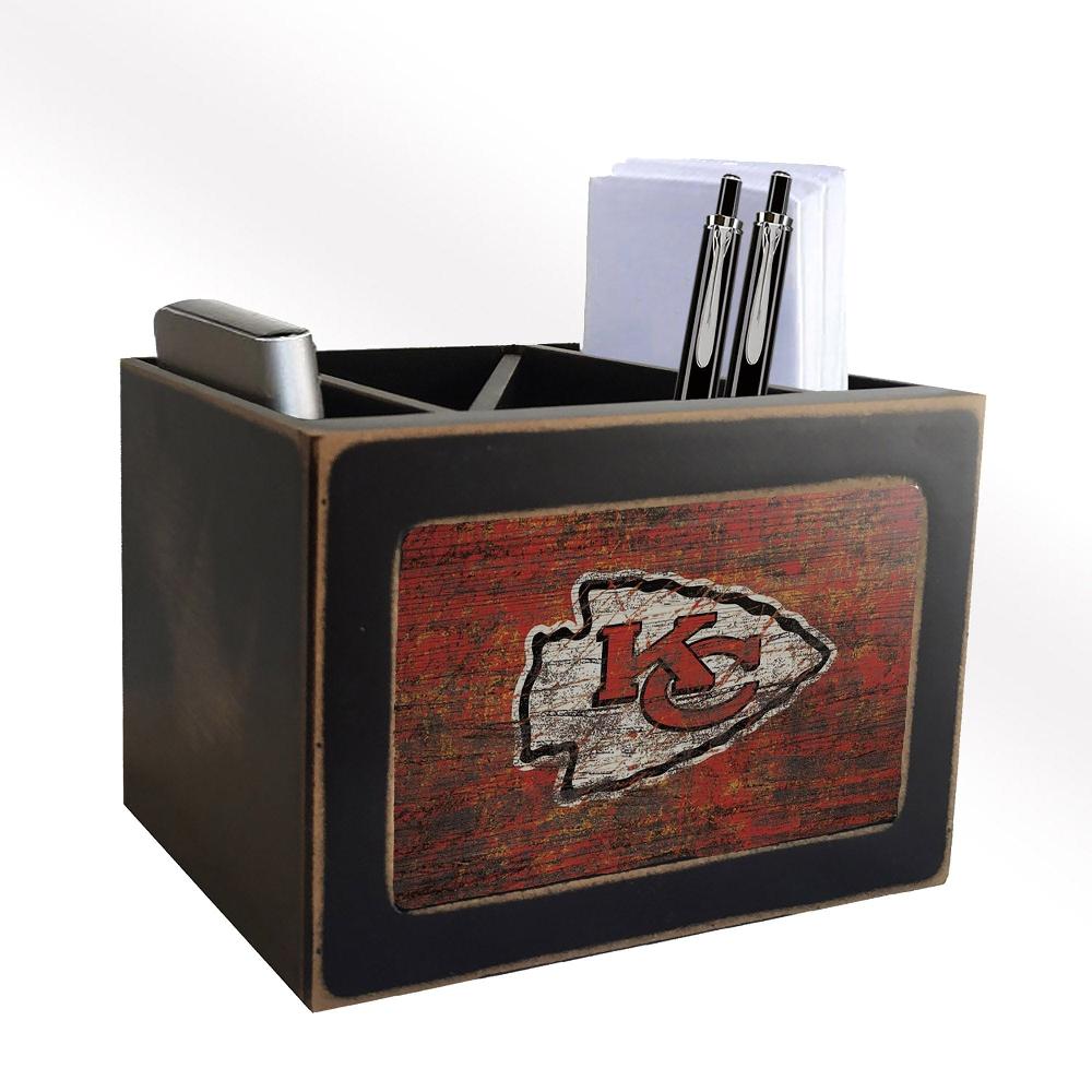 Fan Creations Kansas City Chiefs Distressed Desktop Organizer With Team Color