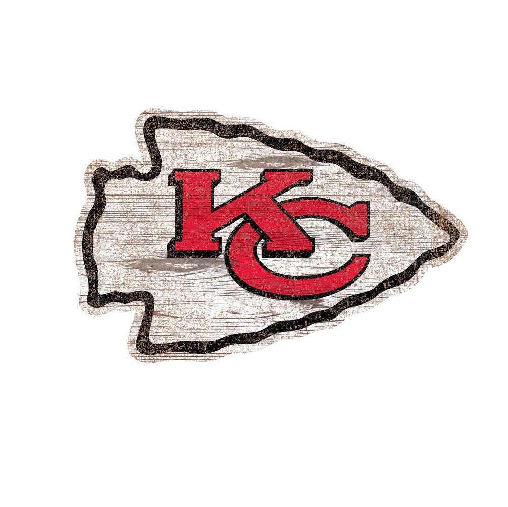 fan creations Kansas City Chiefs Distressed Logo Cutout Sign