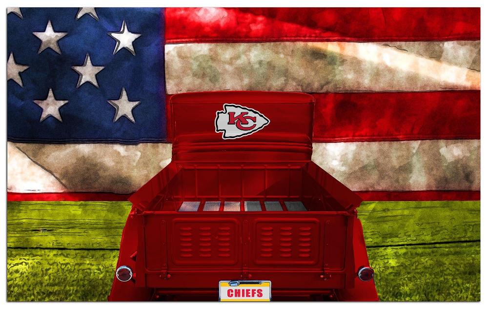fan creations Kansas City Chiefs Patriotic Retro Truck 11x19