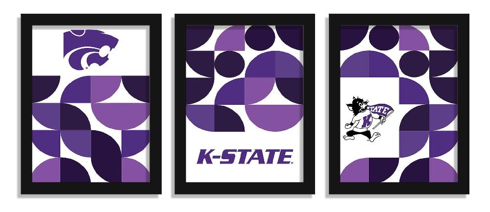fan creations Kansas State Minimalist Color Pop 12x16 (set of 3)