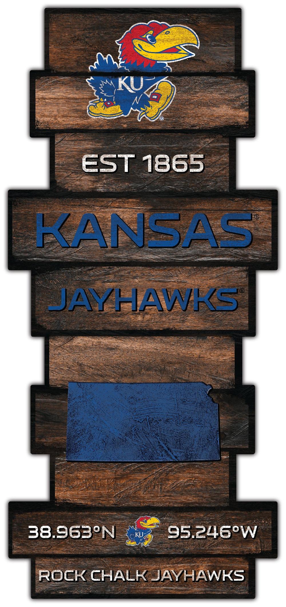 fan creations Kansas Wood Celebration Stack 24" Sign