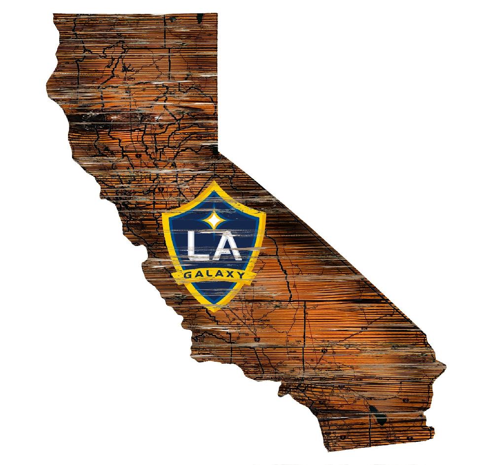 fan creations LA Galaxy Distressed State With Logo Sign