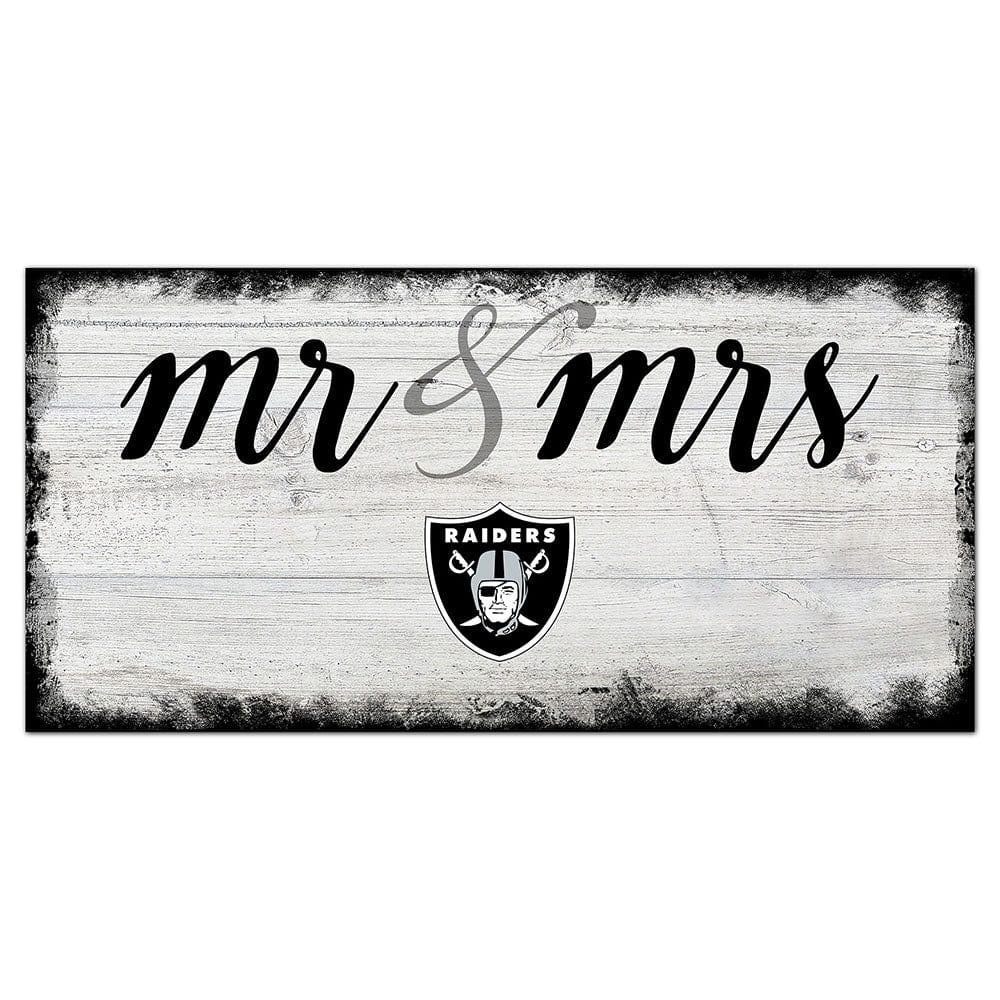fan creations Las Vegas Raiders Script Mr & Mrs 6x12 Sign