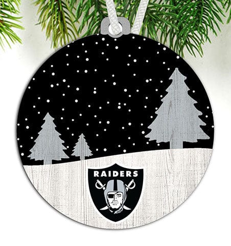 fan creations Las Vegas Raiders Snow Scene Ornament