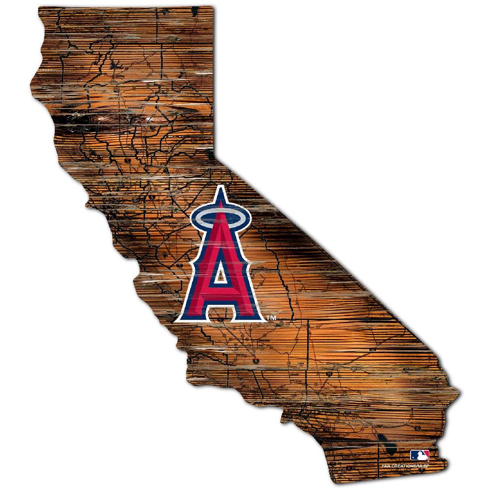 fan creations Los Angeles Angels Distressed State With Logo Sign