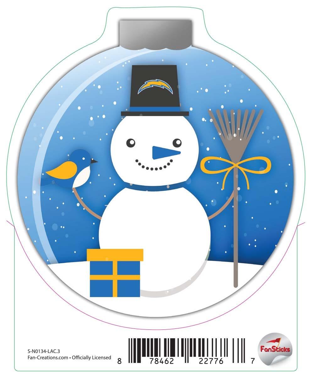 fan creations Los Angeles Chargers 3in Decal Snowman Ornament