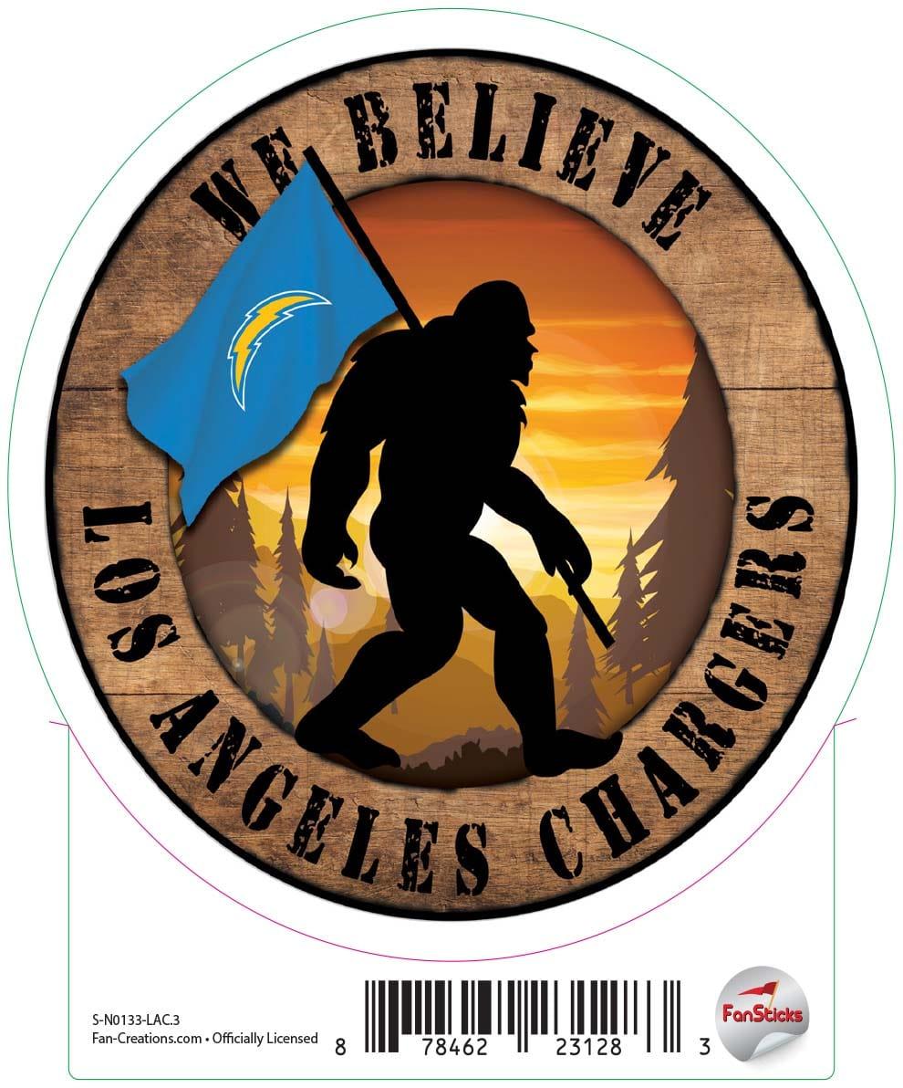 fan creations Los Angeles Chargers 3in Decal We Believe Bigfoot Circle