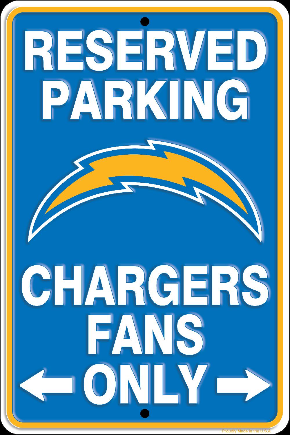 fan creations Los Angeles Chargers Reserved Parking Metal 12x8in