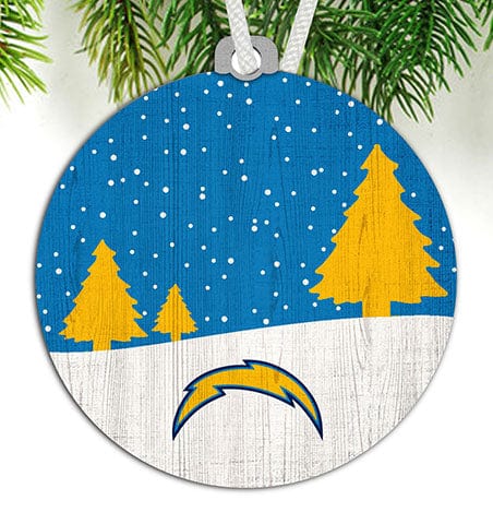 fan creations Los Angeles Chargers Snow Scene Ornament